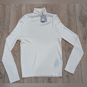 $1690 Mens TOM FORD Wool/Silk/Cashmere Turtleneck Sweater White 56 US 46